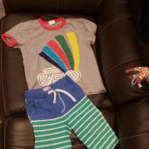 Mini Boden outfit boys 7 8 Radio shirt striped